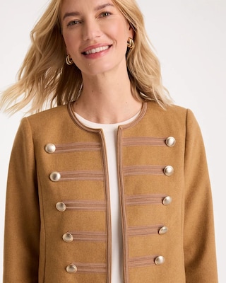 Melton-Blend Wool Band Jacket | Chico's